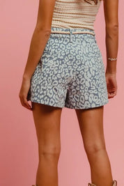 BIBI Rope Belt Leopard Shorts on Simply Obsessed