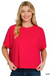 ZENANA Exposed Seam Boxy Top on Simply Obsessed