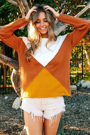 BIBI Color Block Geometric Sweater on Simply Obsessed