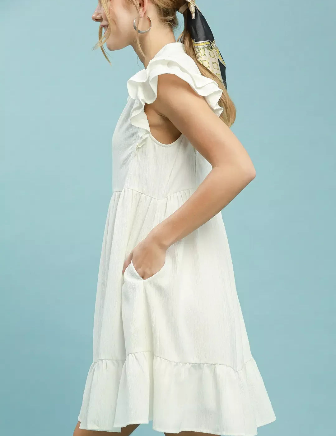 UMGEE Ruffle Sleeve Babydoll Dress on Simply Obsessed