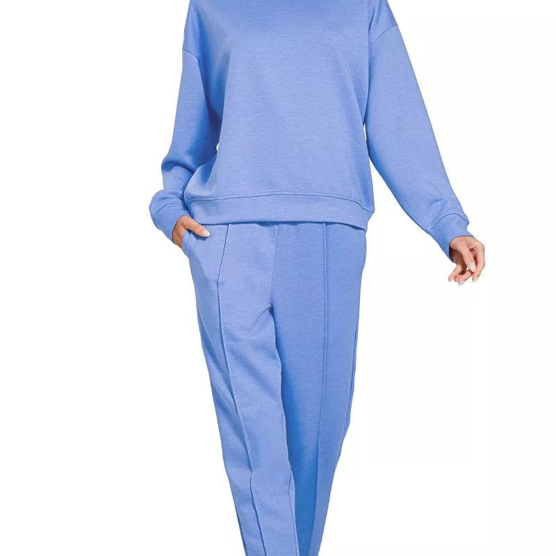 Zenana Scuba Mock Neck Sweatshirt and Joggers Set on Simply Obsessed