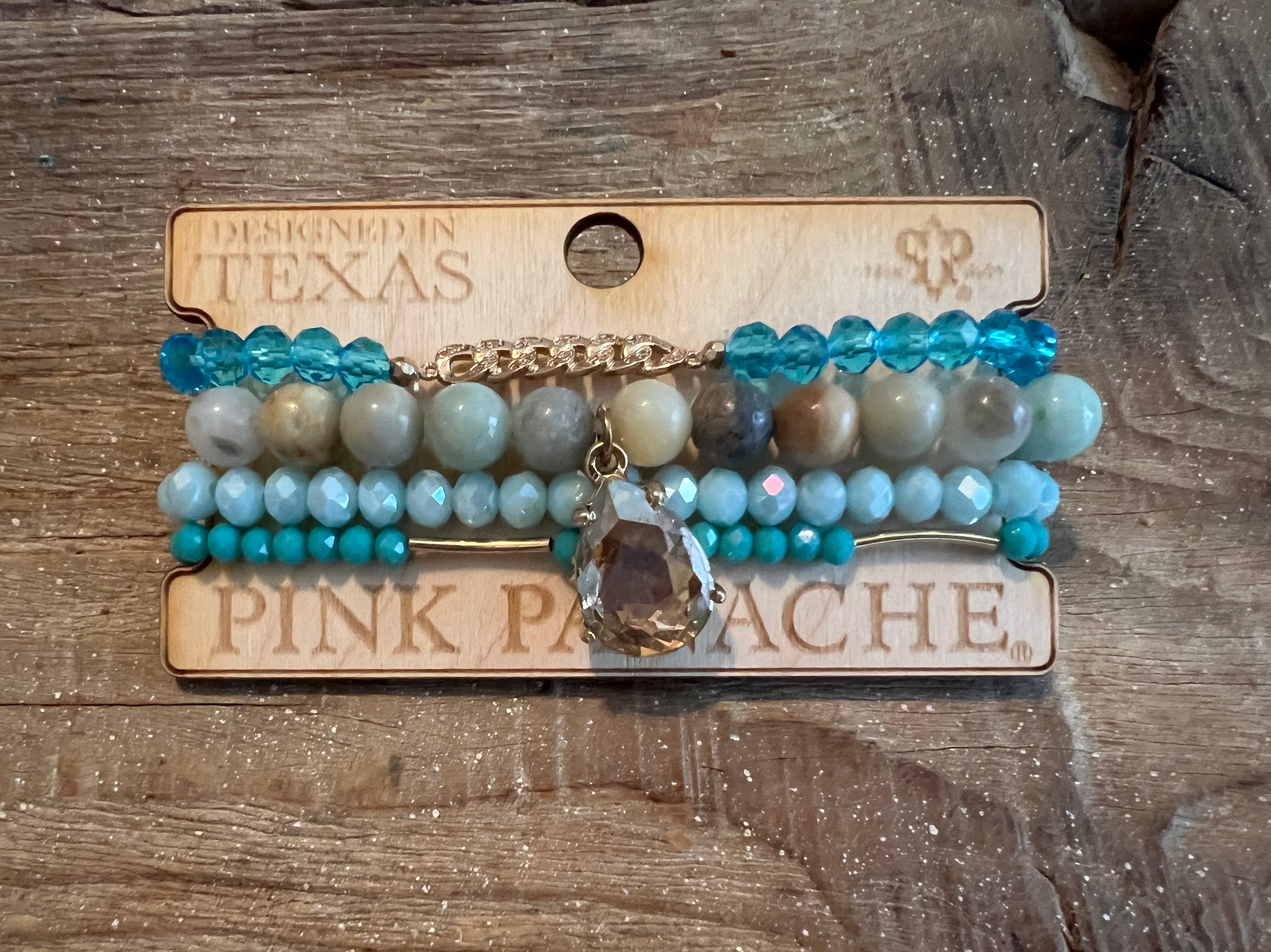 #71 One of a Kind Blue & Gold Stack w/ Stone Charm on Simply Obsessed