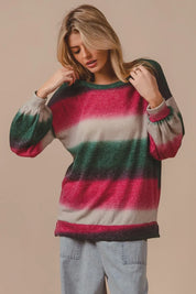 BiBi Striped Gradation Print Knit Top on Simply Obsessed