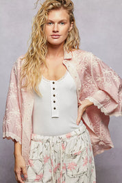 POL Embroidered Floral Collared Neck Shirt with Scalloped Edges on Simply Obsessed