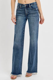 RISEN Full Size Tummy Control High Rise Long Straight Jeans Plus Size on Simply Obsessed