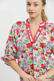 UMGEE Mix Floral Print Ruffle Top. **DEBUT SALE** on Simply Obsessed