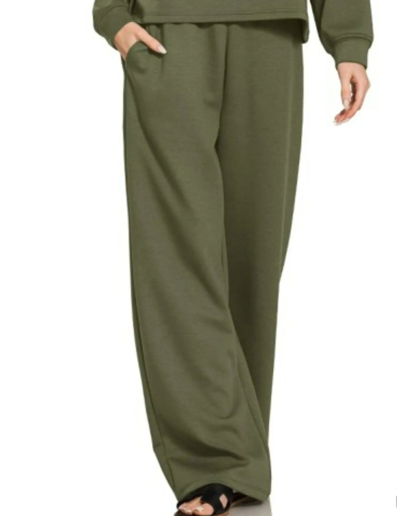 ZENANA Scuba Crewneck Sweatshirt and Pants Set on Simply Obsessed