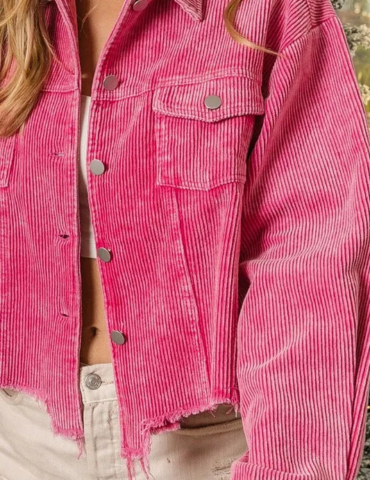 BiBi Vintage Washed Corduroy Jacket on Simply Obsessed