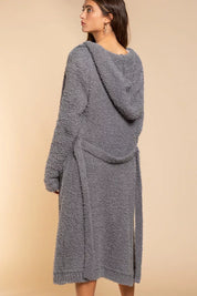 POL Berber fleece Tie Front Robe with Pockets on Simply Obsessed