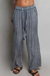 POL Tassel Drawstring Embroidered Wide Leg Woven Pants **FALL DEBUT SALE** on Simply Obsessed