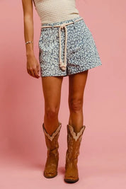 BIBI Rope Belt Leopard Shorts on Simply Obsessed