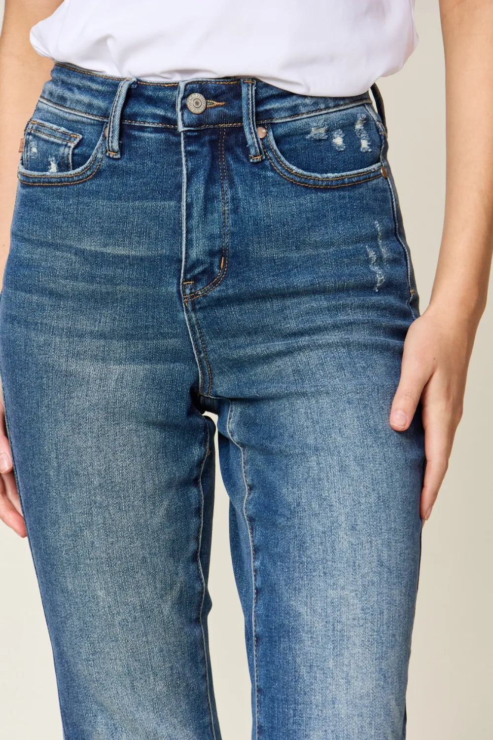 JUDY BLUE Full Size Tummy Control High Waist Slim Jeans on Simply Obsessed