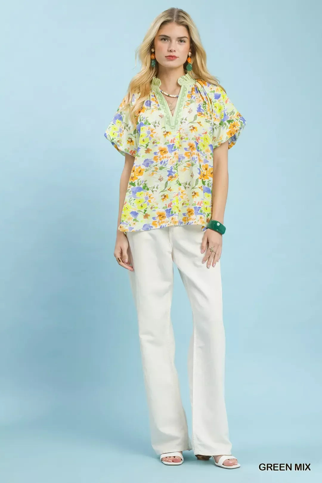 UMGEE Watercolor Floral Top on Simply Obsessed