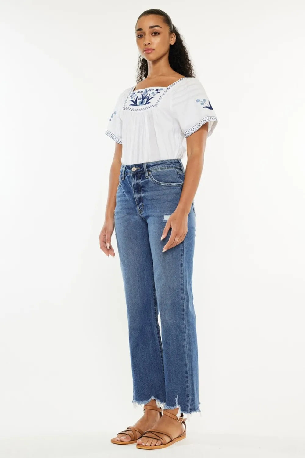 Kancan Full Size High Rise Slim Wide Leg Jeans on Simply Obsessed