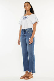 Kancan Full Size High Rise Slim Wide Leg Jeans on Simply Obsessed