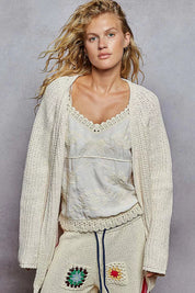 POL Open Front Knit Cardigan with Front Pocket on Simply Obsessed