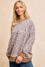 BiBi Leopard Printed French Terry Sweatshirt on Simply Obsessed