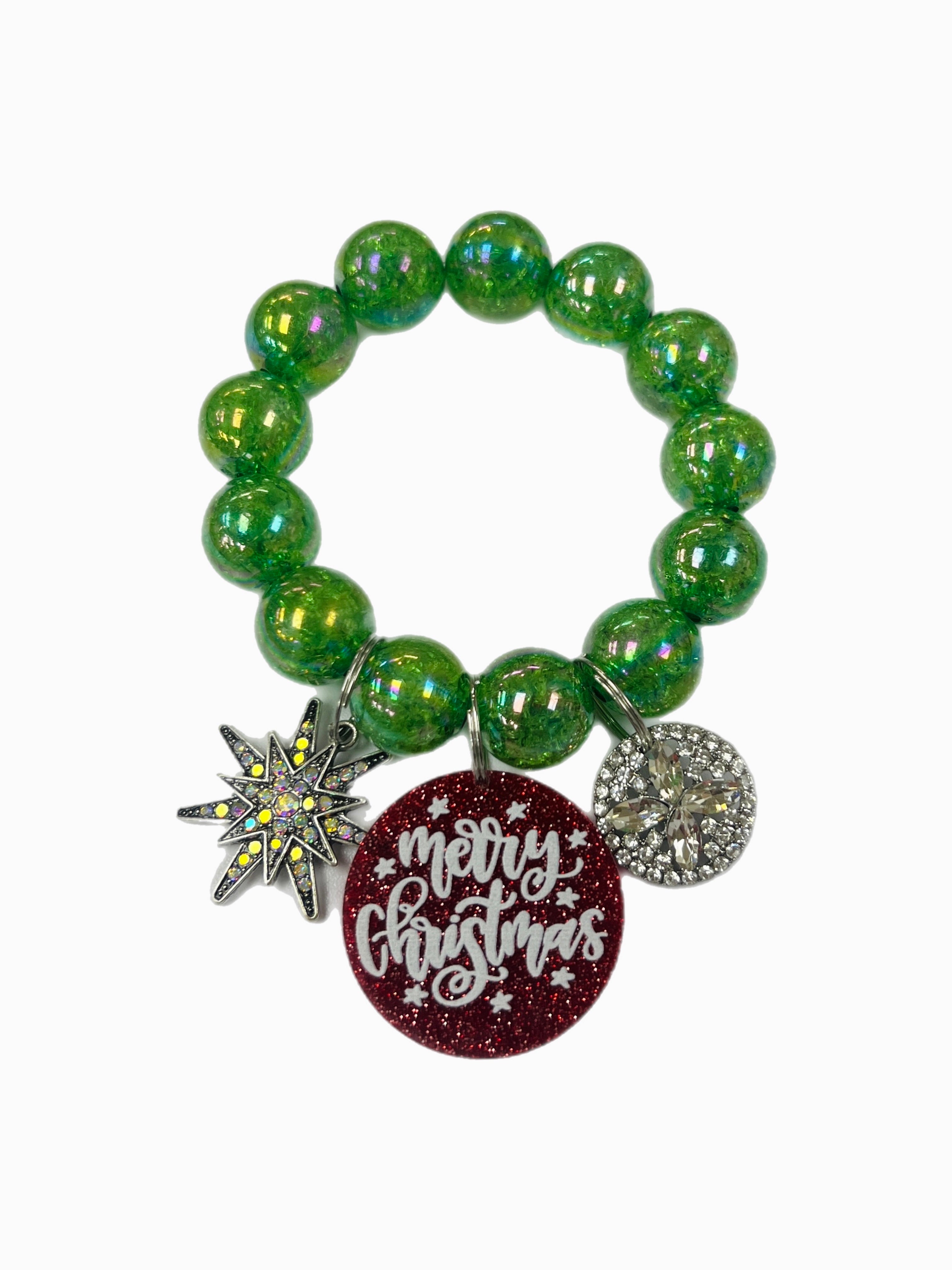 ATG Merry Christmas Triple Charm Stretch Bracelet