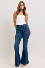 Judy Blue High-Waisted Flare Jeans with Front Pockets on Simply Obsessed