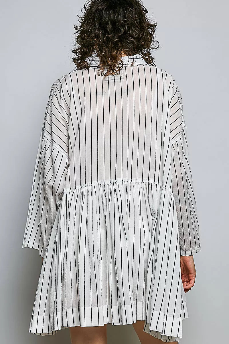 POL Striped Relaxed Fit Shirt Dress on Simply Obsessed
