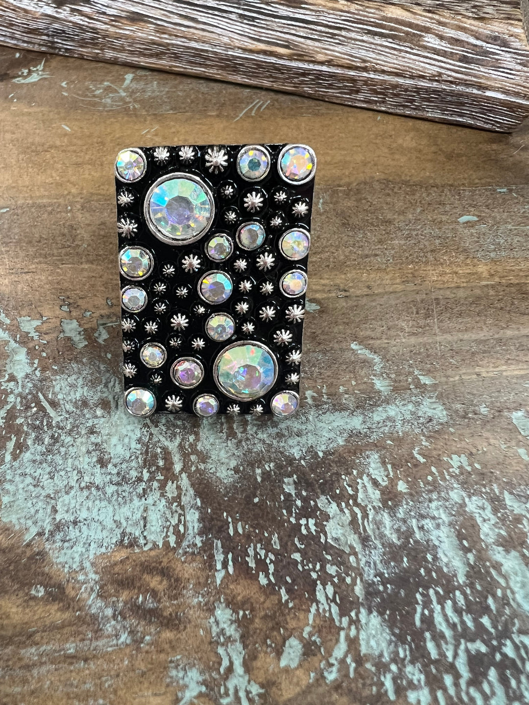 ATG Studded AB Adjustable Ring on Simply Obsessed