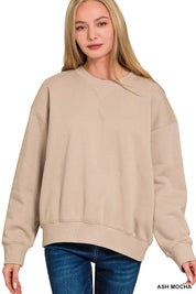 ZENANA Fleece Long Sleeve Sweatshirts & Shorts Set on Simply Obsessed