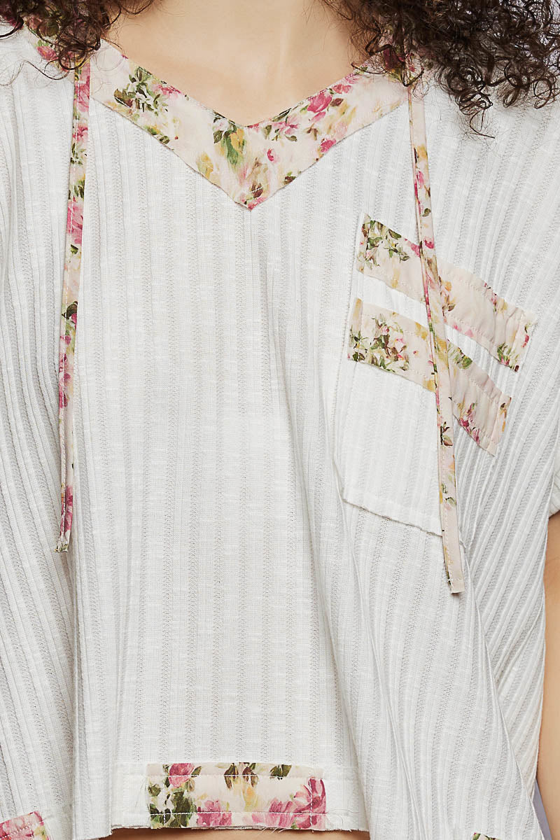 POL Short Sleeve Hooded Top with Back-Open Detail on Simply Obsessed