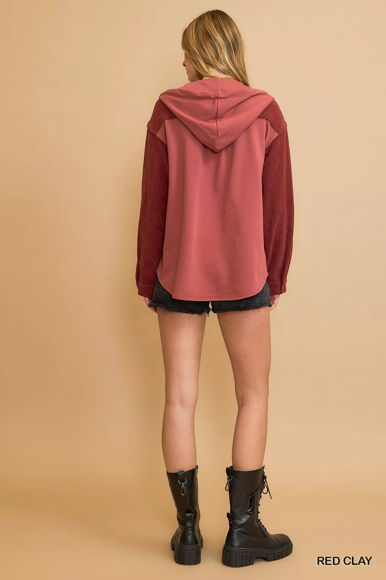 Umgee Washed French Terry Shacket on Simply Obsessed