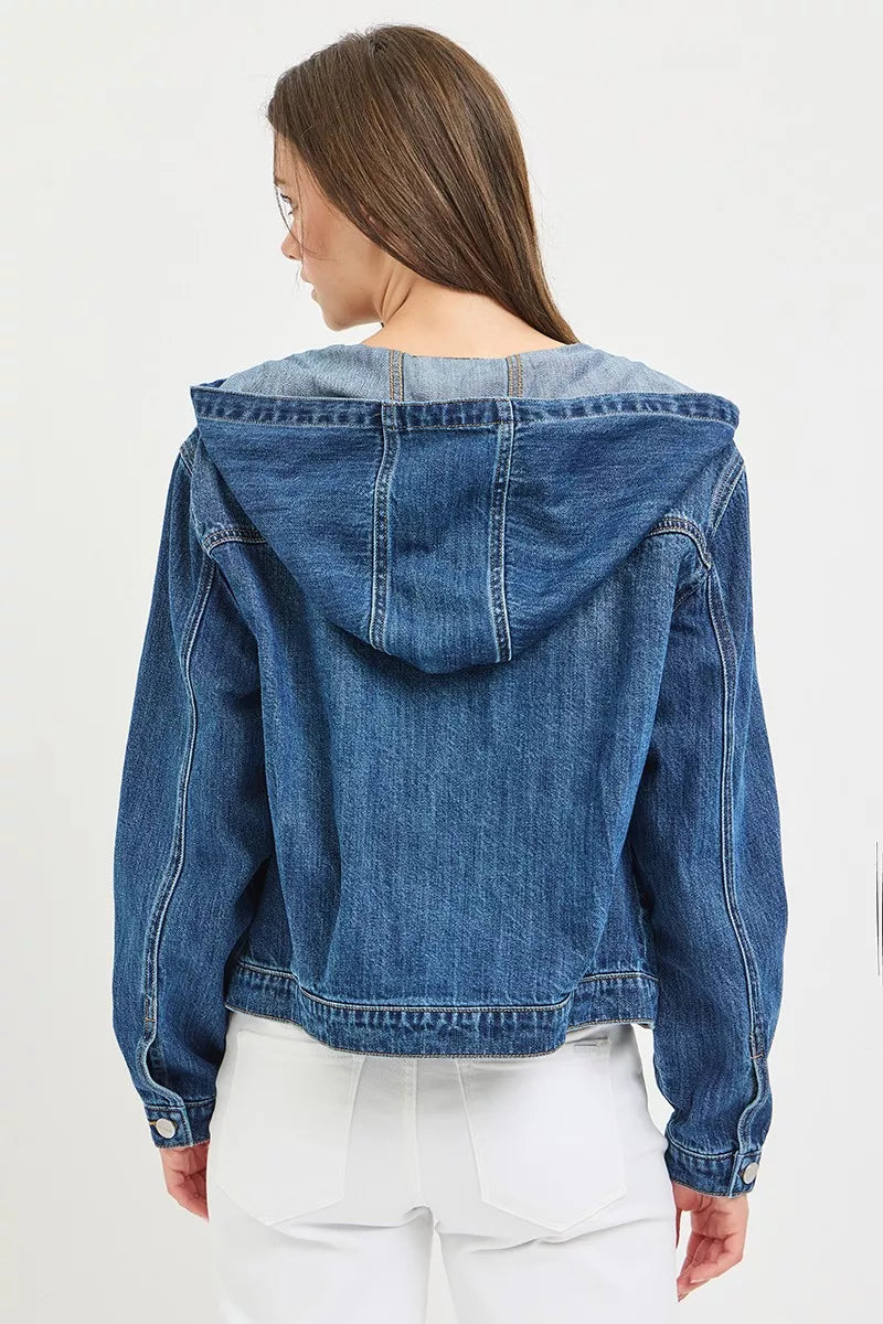 RISEN Basic Denim Jacket with Hoodie on Simply Obsessed