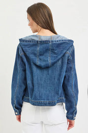 RISEN Basic Denim Jacket with Hoodie on Simply Obsessed