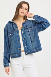 RISEN Basic Denim Jacket with Hoodie on Simply Obsessed