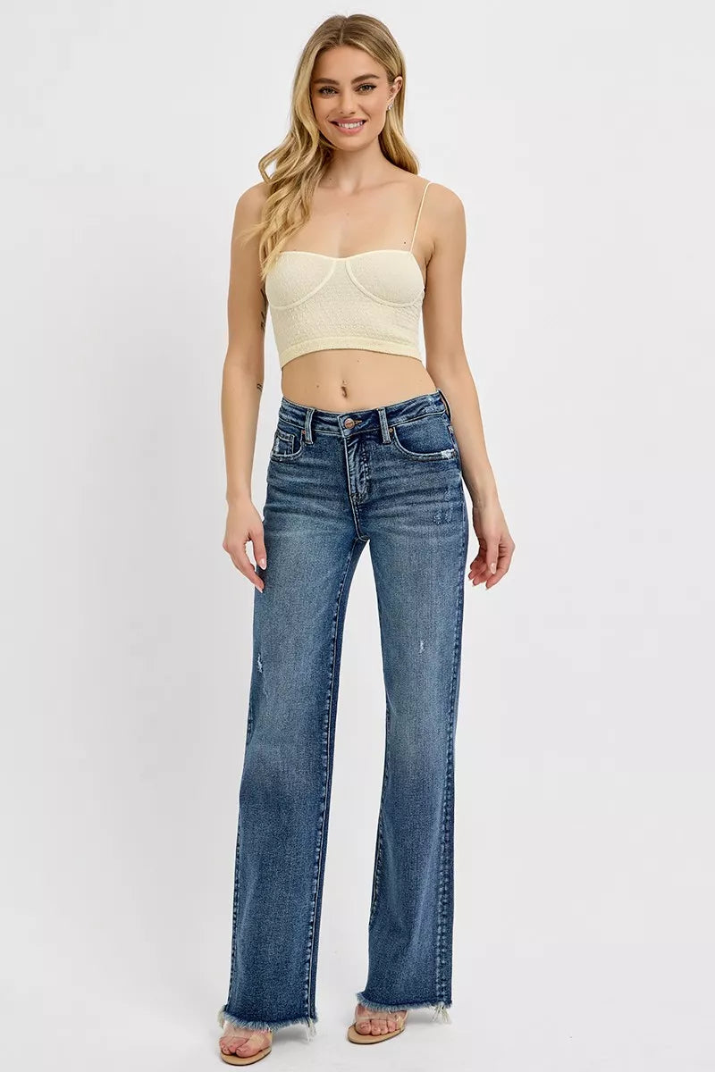 RISEN Full Size Tummy Control High Rise Long Straight Jeans Plus Size on Simply Obsessed