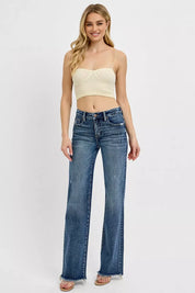 RISEN Full Size Tummy Control High Rise Long Straight Jeans Plus Size on Simply Obsessed