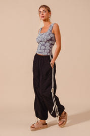 SO ME Loose Fit Jogger Pants With Double Lined Side Detail on Simply Obsessed