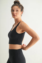 MONO B Venice Cloud Light U-Back Active Tank-BLACK on Simply Obsessed