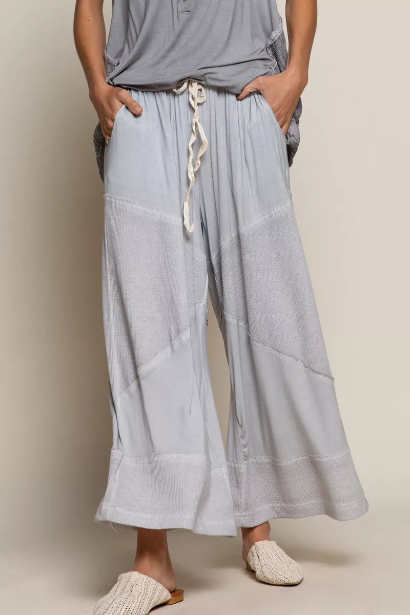 POL Elastic Waistband Wide Leg Pants with Drawstring on Simply Obsessed