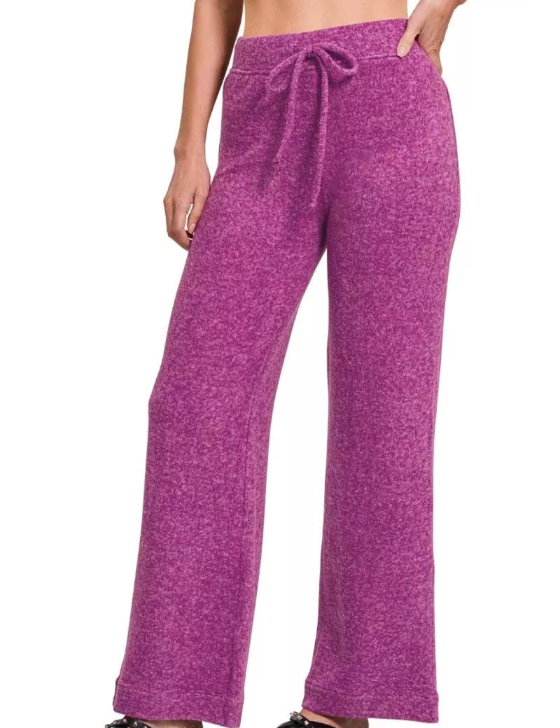 Zenana Soft Brushed Hacci Pants on Simply Obsessed