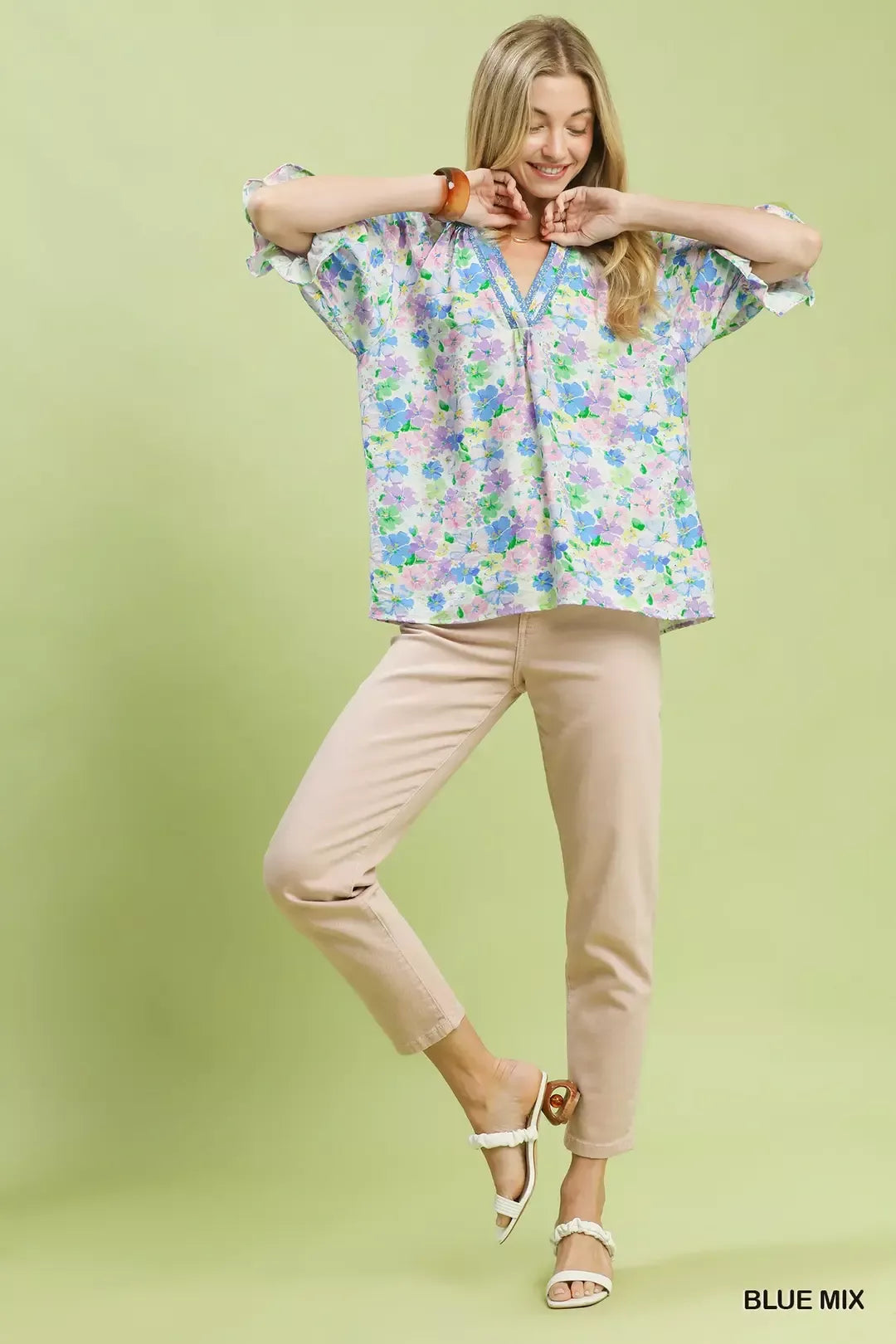 UMGEE Mix Floral Print Ruffle Top **DEBUT SALE** on Simply Obsessed