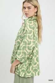 UMGEE Printed Button Down Shirt **DEBUT SALE** on Simply Obsessed