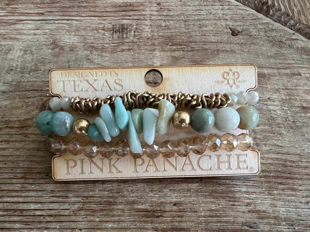 #80 One of a Kind Blue Stone/Gold Stack on Simply Obsessed