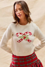 SO ME Christmas Candy Cone Cropped Sweater on Simply Obsessed
