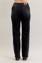 Judy Blue Mid Rise Straight Western Seam Detail Jeans on Simply Obsessed