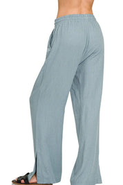 Zenana Linen Drawstring Pants on Simply Obsessed