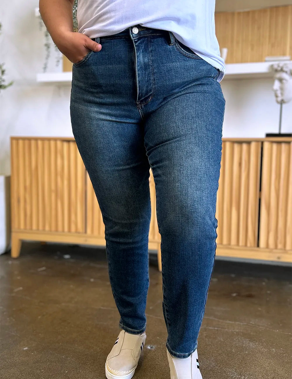 JUDY BLUE Full Size Tummy Control High Waist Slim Jeans on Simply Obsessed