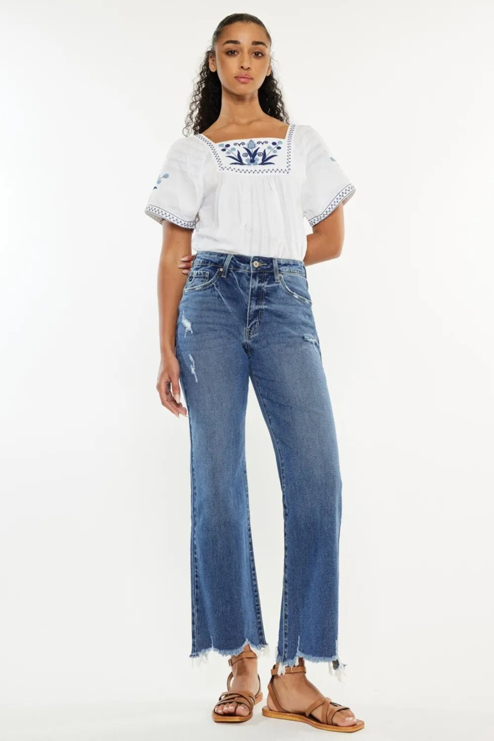 Kancan Full Size High Rise Slim Wide Leg Jeans on Simply Obsessed