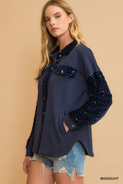UMGEE Sequined French Terry Jacket on Simply Obsessed