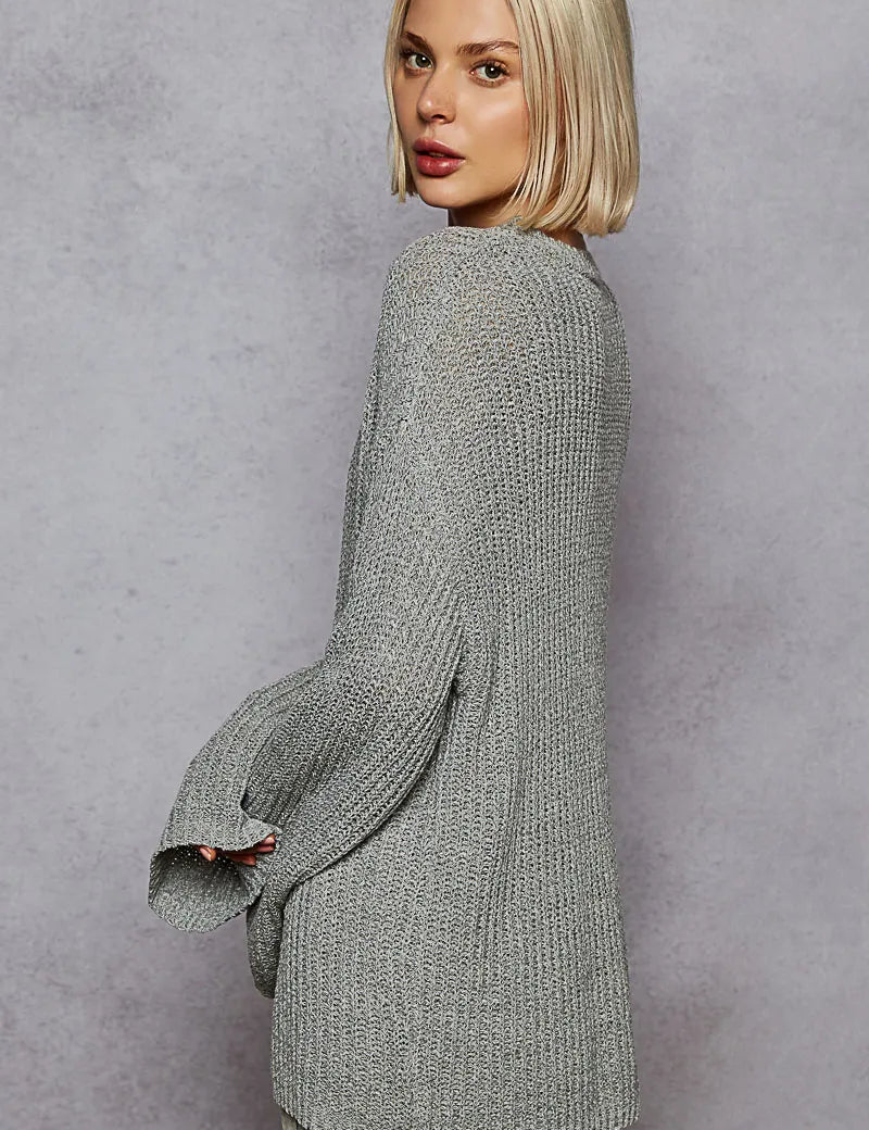 POL Oversized V-Neck Knit Top *PINK FRIDAY* on Simply Obsessed