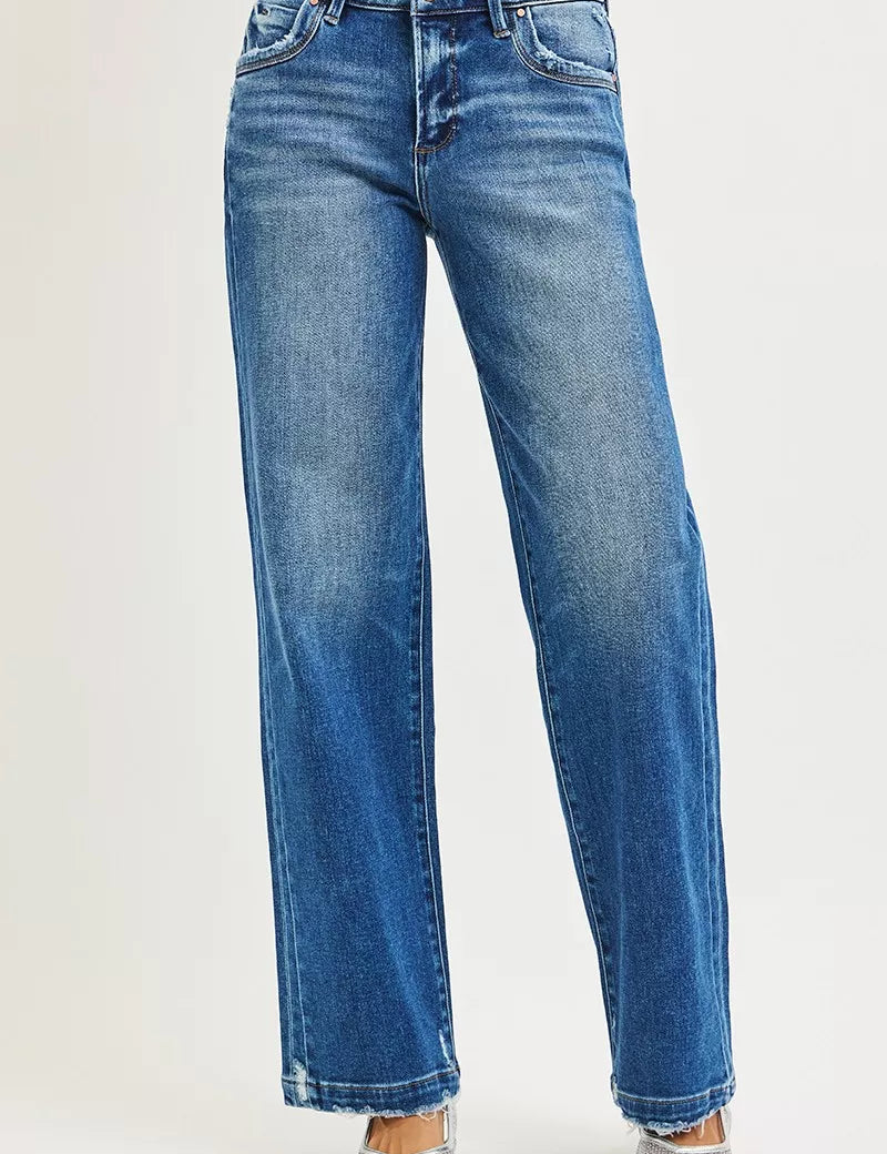 RISEN Full Size Slouchy Baggy Jeans Pocket Side Seam Detail Plus Size on Simply Obsessed