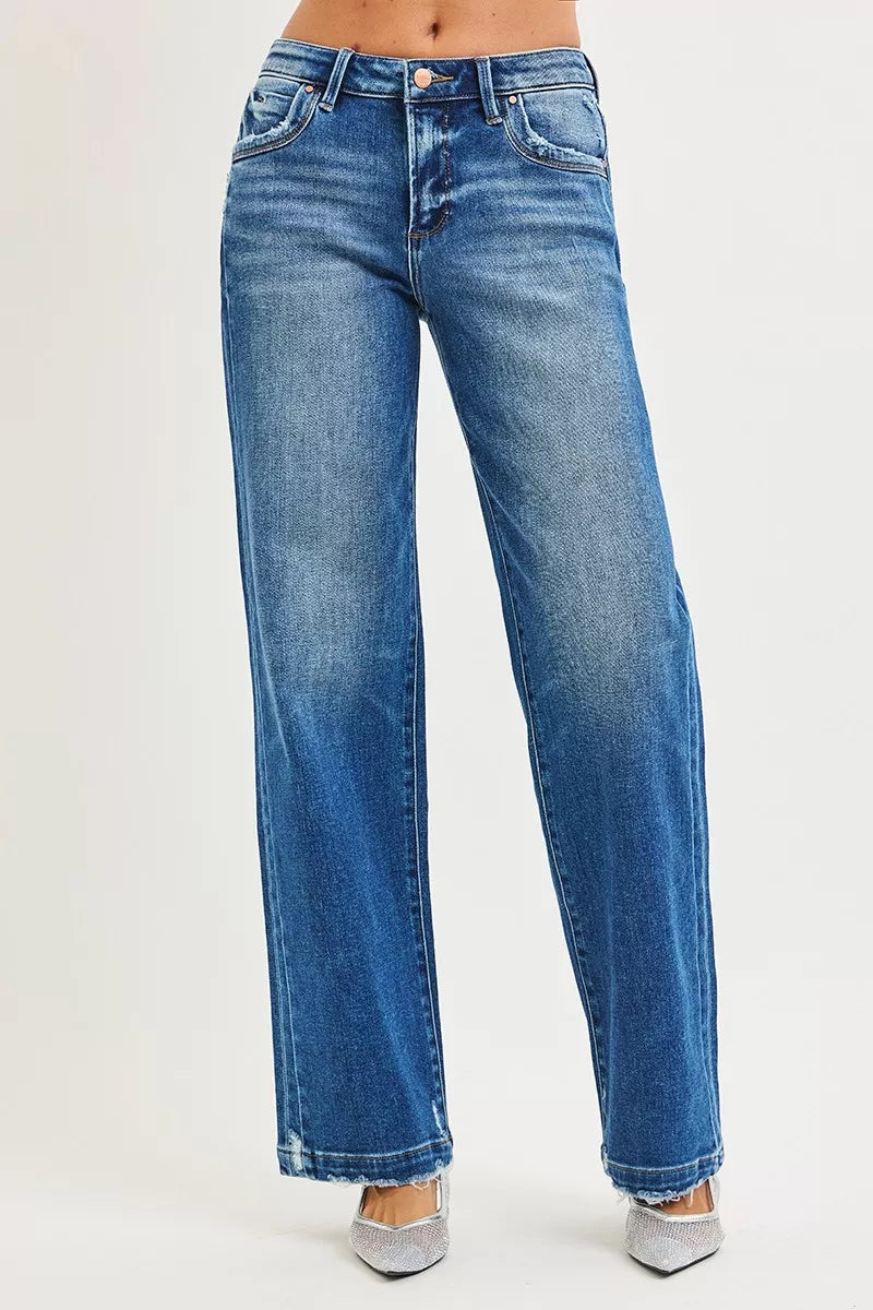 RISEN Full Size Slouchy Baggy Jeans Pocket Side Seam Detail Plus Size on Simply Obsessed