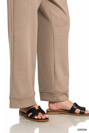 ZENANA Scuba 3/4 Sleeve Pullover & Pants Set on Simply Obsessed